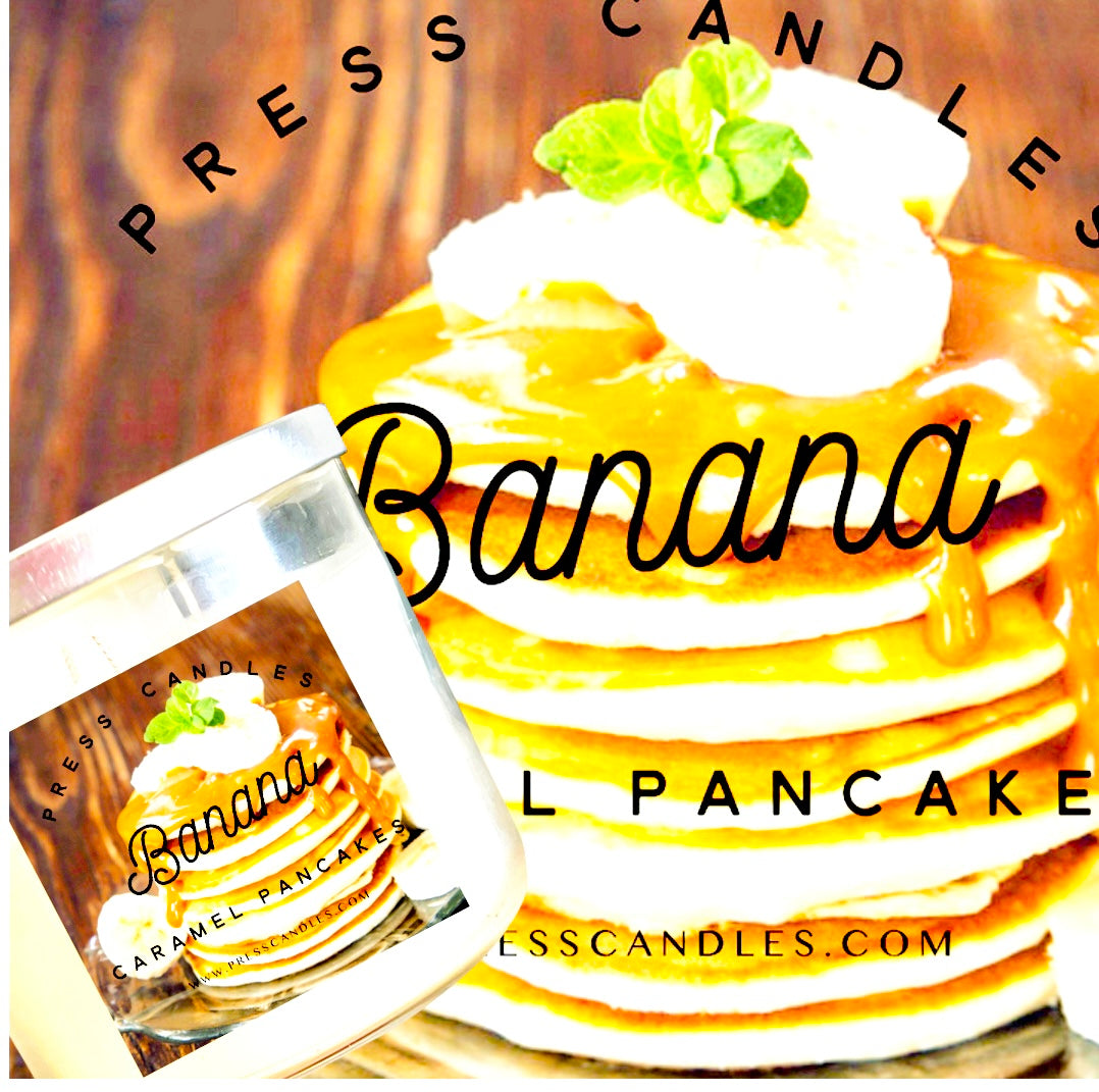 banana caramel pancakes